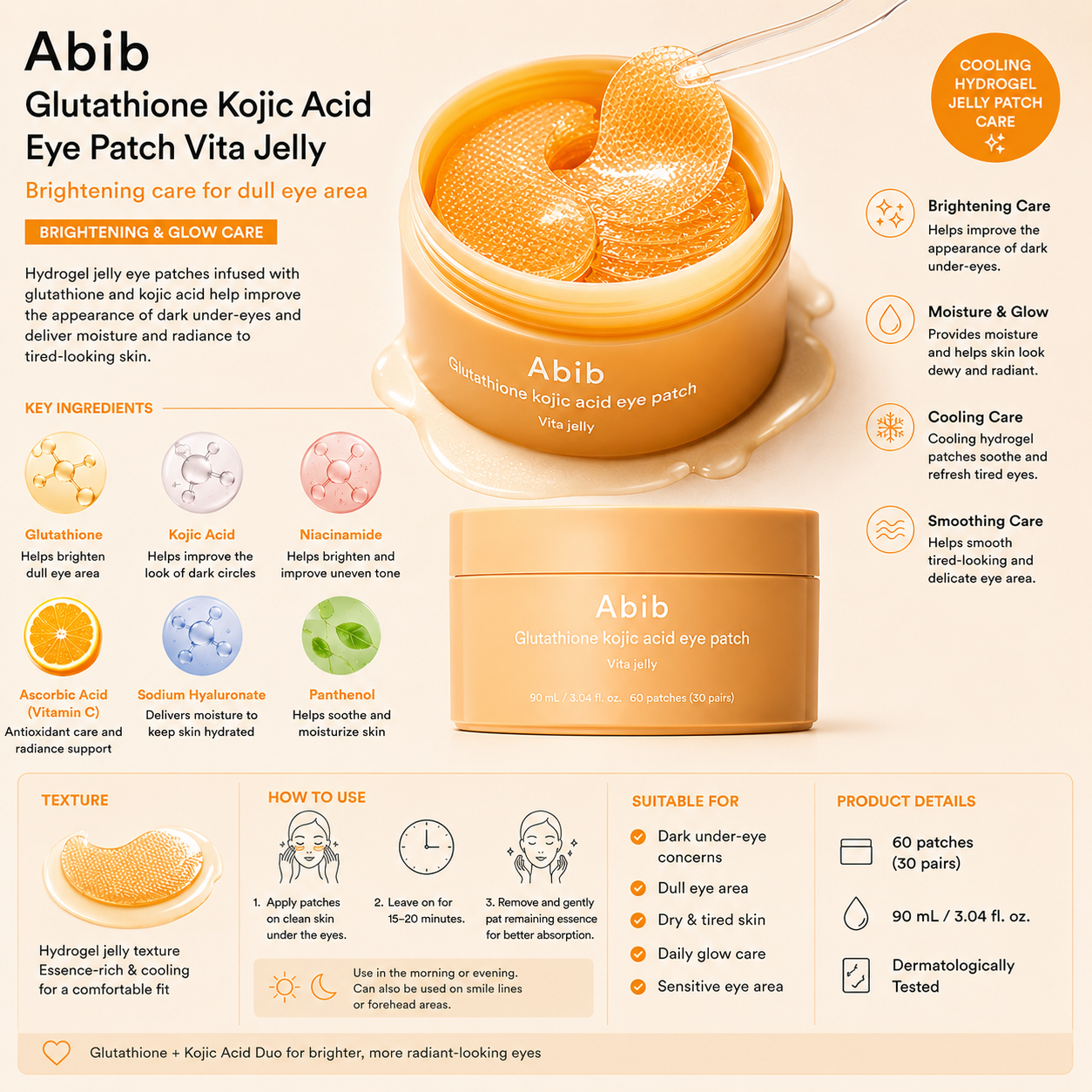 Abib Glutathione Kojic Acid Eye Patch Vita Jelly
